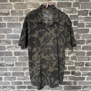 ROARK REVIVAL BLESS UP SHORT-SLEEVE BUTTON-UP SHIRT CAGLIARI MILITARY green